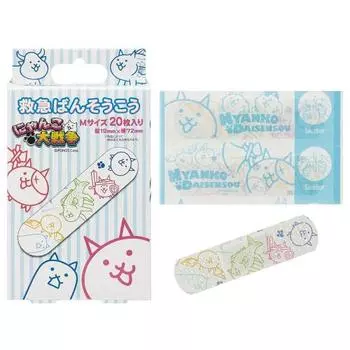 Skater First Aid Bandage Cat War M Size 20 Bandages Made in Japan QQB1-A