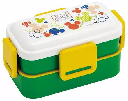 Skater Fluffy Dome Lid 2 Tier Bento Box 600 мл Микки Маус Красочный Поп Disney Сделано в Японии PFLW4