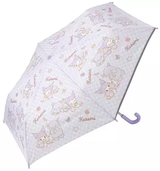 Skater Folding Umbrella Umbrella 55cm with Storage Bag and Name Tag for Children Sanrio Kuromi Big Ribbon Girl UBOT55C