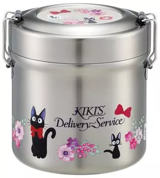 Skater Insulated Bento Delivery French Studio Stainless Box, Kiki s Service, Style, Ghibli, 600ml, Bowl-Shaped, Antibacterial, Vacuum-Sealed, Steel,