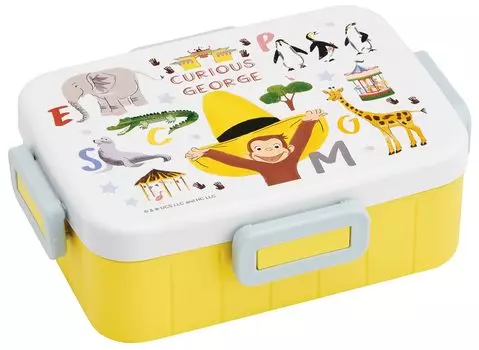 Skater lock lunch box 1 tier 650ml Antibacterial treatment Made in Japan Curious George ZOO YZFL7AG 4-point