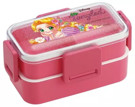 Skater Lunch Box 2 Tiers 600ml for Women Antibacterial Fluffy Dome Lid Rapunzel on the Tower Shoko Nakagawa Disney Princess Made in Japan PFLW4AG-A