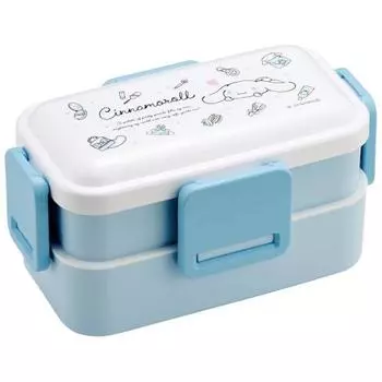 Skater Lunch Box 2 Tiers 600ml for Women Antibacterial Fluffy Dome Lid Made in Japan Sanrio Cinnamoroll Watercolor Cosmetics PFLW4AG