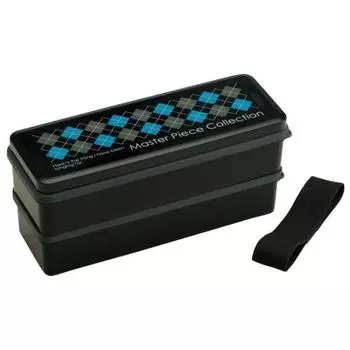 Skater Lunch Box 2 Tiers with Silicone Inner Lid 900ml Large Capacity Lunch Box Masterpiece Black for Men Made in Japan SSLW9