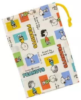 Skater Lunch Box Cup Bag 21 x 15cm with Gusset Snoopy Two Tone Color Made in Japan KB62-A