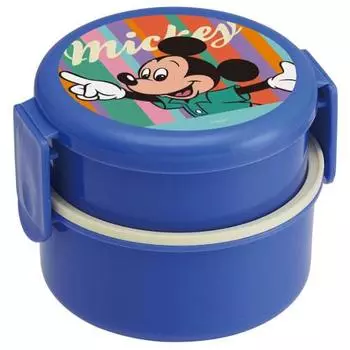 Skater Lunch Box Disney Retro Mickey Mouse 500ml 2 Tier Round Antibacterial Made in Japan ONWR1AG-A