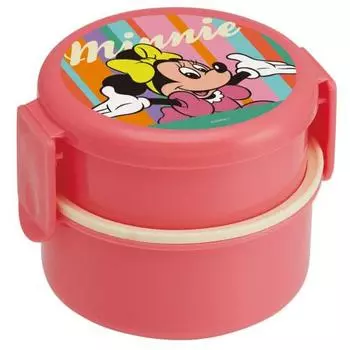 Skater Lunch Box Disney Retro Minnie Mouse 500ml 2 Tier Round Antibacterial Made in Japan ONWR1AG-A