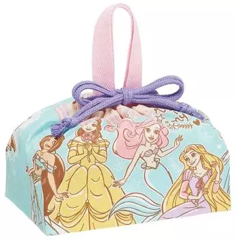 Skater Lunch Box Drawstring Bag Disney Princess 23 Made in Japan Children s KB7-A