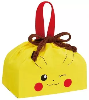 Skater Lunch Box Drawstring Bag with Gusset Kids Made in Japan Pokemon Pikachu Face 23 KB7 Children s