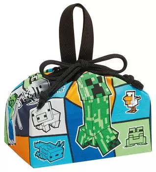 Skater Lunch Box Drawstring Bag with Gusset Kids Made in Japan Minecraft 25 Minecraft Boys KB7 Children s
