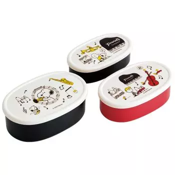 Skater Lunch Box Seal Container Storage Container Set of 3 Snoopy Orchestra Made in Japan 860ml SRS3SAG-A