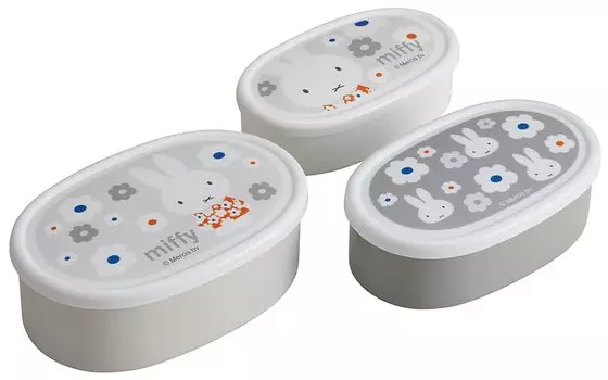 Skater Lunch Box Seal Container Storage Container Made in Japan 400ml Medium 280ml Small Set of 3 Antibacterial Miffy Monotone SRS3SAG (Large 180ml)