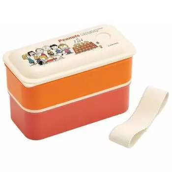 Skater Lunch Box Silver Ion Ag+ Antibacterial Fluffy Packing Integrated 2 Tiers 550ml Peanuts Retro Snoopy PALW6AG