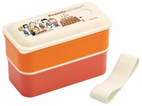 Skater Lunch Box Silver Ion Antibacterial Fluffy Packing Integrated 2 Tiers 550ml Peanuts Retro Snoopy PALW6AG Ag+