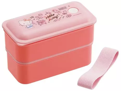 Skater Lunch Box Silver Ion Antibacterial Fluffy Packing Integrated 2 Tiers 550ml Hello Kitty Sanrio PALW6AG Ag+