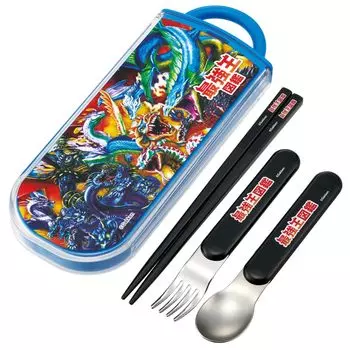 Skater Lunch Box Trio Set Chops Spoon For Vilk Самая прочная иллюстрированная книга для детей Антибактериальная обработка Легко открывается Раздвижной тип Сделано в Японии