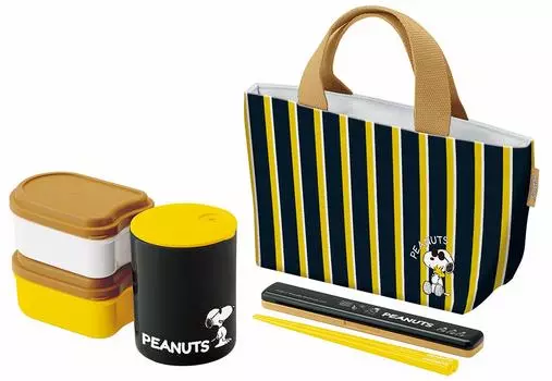 Skater Lunch Box with Pot Chopsticks Lunch Bag Bento Box Snoopy Peanuts 860ml KPL9