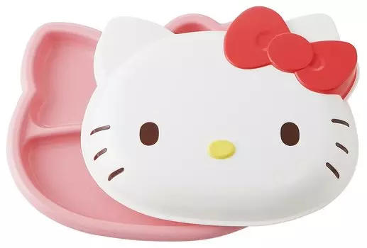 Skater Lunch Plate with Lid Hello Kitty Snack Time Sanrio Die-cut LUPD2-A