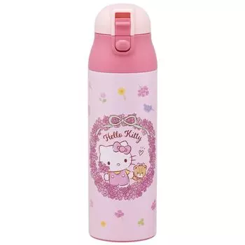 Skater Mug Bottle 500ml Insulated Stainless Steel Water Bottle Hello Kitty Flower Wreath Sanrio SDPC5-A