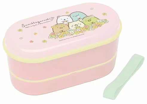 Skater Oval 2 Tier Lunch Box 630ml Sumikko Gurashi Cat Siblings Made in Japan SX2