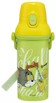 Skater Plastic Water Bottle 480ml One Push Antibacterial Child Friendly Lightweight Antibacterial Treatment Made in Japan Tom and Jerry EAT