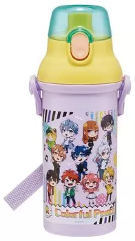 Skater Plastic Water Bottle 480ml One Push Antibacterial Child Friendly Lightweight Antibacterial Treatment Made in Japan Colorful Peach 25