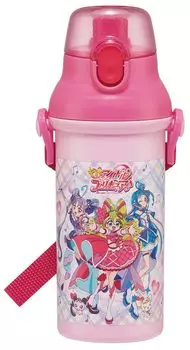 Skater Plastic Water Bottle 480ml One Push Antibacterial Child Friendly Lightweight Antibacterial Treatment Made in Japan Kimi to Idol PreCure Girls
