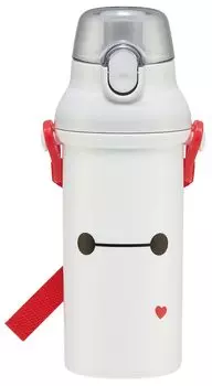 Skater Plastic Water Bottle 480ml One Push Antibacterial Child Friendly Lightweight Antibacterial Treatment Made in Japan Disney Baymax 25