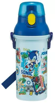 Skater Plastic Water Bottle 480ml One Push Antibacterial Child Friendly Lightweight Antibacterial Treatment Made in Japan Sonic PSB5SANAG Children s