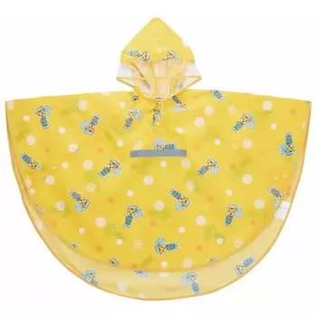 Skater rain poncho kids childrens raincoat shimajiro suitable height 110-125cm rapo1