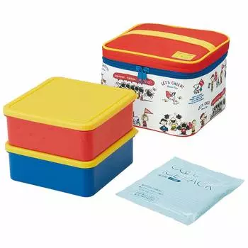 Skater Recreation Lunch Box with Insulated Bag and Ice Pack Peanuts Cheer Snoopy PEANUTS Made in Japan 2240ml KCPC2 (skater) Let s 2.6L