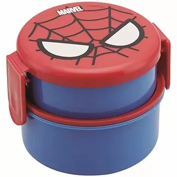 Skater Round Lunch Box 500ml Bento Box with Fork Spiderman ONWR1-A