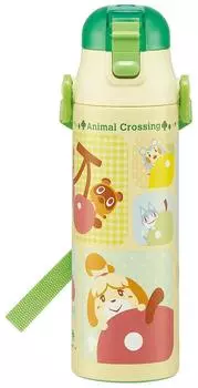 Skater SDC6N-A Детская бутылка для воды из нержавеющей стали, для непосредственного употребления, 20,9 жидких унций (580 мл), Animal Crossing, Девочки