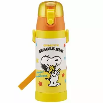 Skater SDPV5-A Children s Stainless Steel Water Bottle, Direct Drinking, 16.9 fl oz (480 ml), Snoopy Children s Friendly Lightweight Type, For Girls,