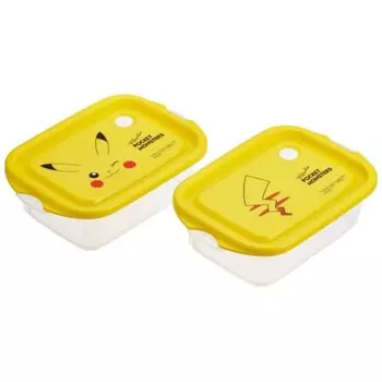 Skater Seal Container 500ml Set of 2 Pokemon Pikachu Face 23 Antibacterial Storage Container Side Dish Container Made in Japan FCN2WAG-A