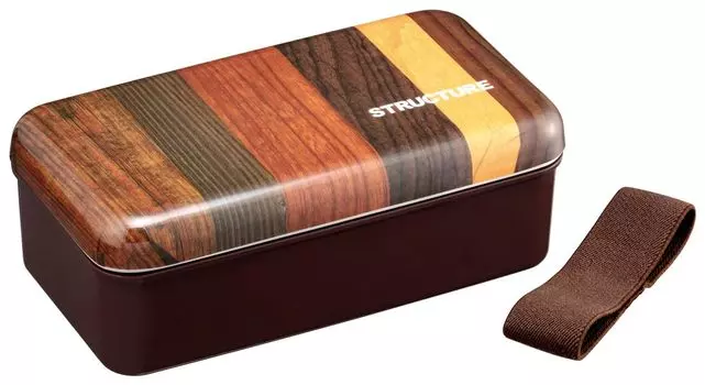 Skater Side Dishes Bento Box 870ml Structure Wood Grain Brown SLLB9M-A