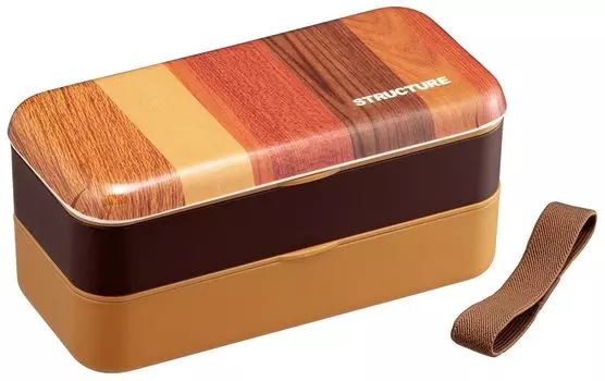 Skater Simple Lunch Box Bento Box 600ml Structure Wood Grain Light Brown SLBW6M-A