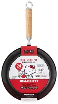 Skater Сковорода с тиснением из железа 24 см IH, совместимая с газовой плитой Kitty Sanrio, сделано в Японии IRFP24-A