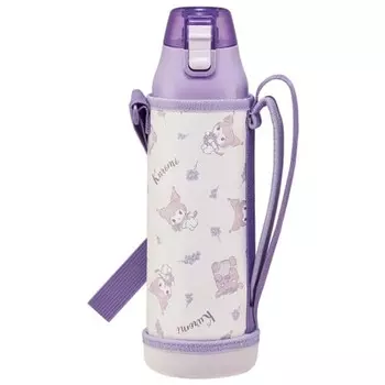 Skater Sports Bottle Direct Drinking Water Bottle 990ml with Bottle Cover Kuromi Flower Wreath Sanrio KSDC10S-A