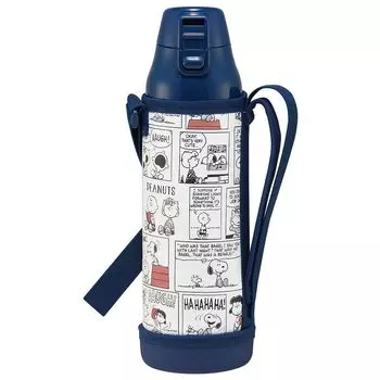 Skater Sports Bottle Direct Drinking Water Bottle 990ml with Bottle Cover Snoopy Comic KSDC10S-A
