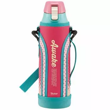 Skater Sports Bottle Direct Drinking Water Bottle 990ml with Bottle Cover Awake Dot KSDC10S Pink розовый