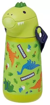 Skater SSH4D-A 3D Stainless Steel Drinking Drinking Bottle, 12.5 fl oz (370 ml), Vacuum Double Layer, For Cold Insulation, Dinosaurus