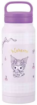 Кружка-бутылка из нержавеющей стали Skater 500 мл с винтовой ручкой Sanrio Kuromi Plush Hug STSC569508 Термо/холод
