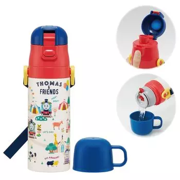 Skater Stainless Steel Water Bottle 2way Direct Drinking 470ml Cup Drinking 430ml Lightweight Type Thomas the Tank Engine Boys Thermal Insulated