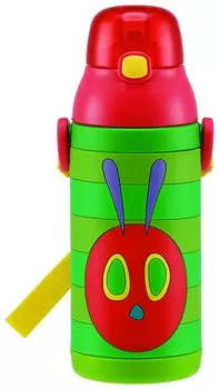 Skater Stainless Steel Water Bottle 380ml Straw Drinking 3D Hungry Caterpillar SSPV4 Children s