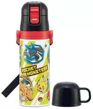 Skater Stainless Steel Water Bottle Direct Drinking 470ml Cup Drinking 430ml Pokemon 23 Lightweight Boy Pocket Monster Waterbottle Sports Bottle Cute