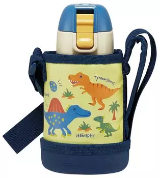 Skater Stainless Steel Water Bottle Direct Drinking 400m Dinosaur Picture Lightweight Type Boys Comes with Exclusive Cover Cold Storage Dinosaur Wide