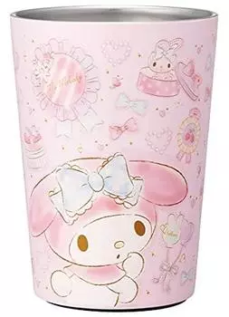 Skater Стакан STCV2-A из нержавеющей стали, для хранения горячих и холодных напитков, для кофе из магазина шаговой доступности, 13,5 жидких унций (400 мл), М, Моя Мелодия Счастье Девочка Санрио