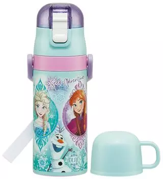 Skater Стаканчик для воды из нержавеющей стали с трубочкой, легкий, Disney Frozen, небольшой емкости, спортивная вода SKCP369034, детская бутылка, 2-х разовая, 400 мл,