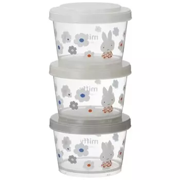 Skater Storage Container 3P 240ml Side Dish Container Miffy Monotone Made in Japan SIJ3-A